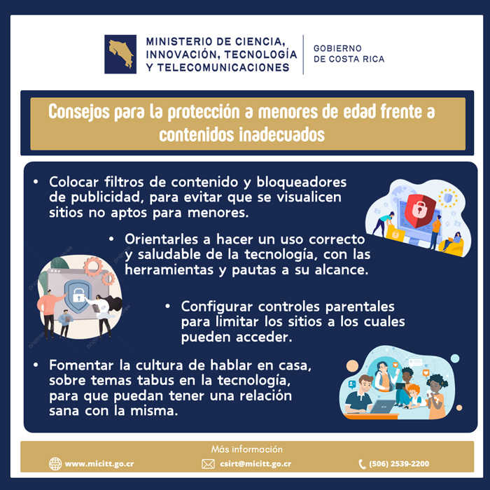 Consejos para la protección a menores frente a contenidos inadecuados